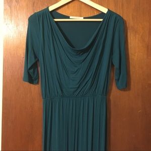 Dark teal cowl neck maxi dress- sz Medium